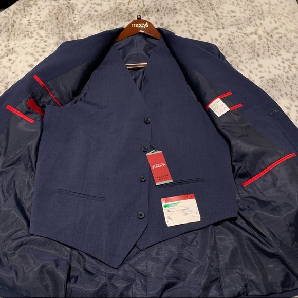 Alfani Slim Fit Performance Stretch Suit Jacket and Vest - Picture 9 of 11